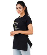 Printed Regular Fit T Shirt -Black - Image 4