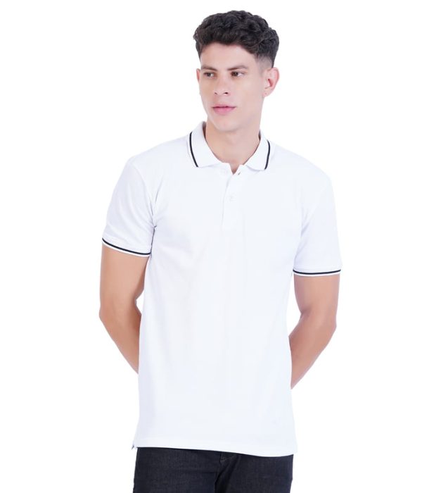 Wemyc Men's Cotton Rich Solid Polo T-Shirt Regular Fit - Image 1