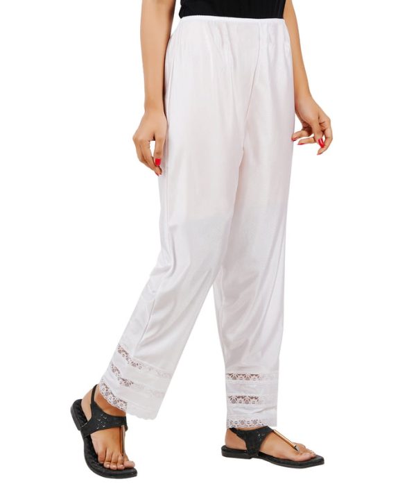 White Wemyc Women's Nylon Ankle Length Pants / Capris / Pant slip - Image 5