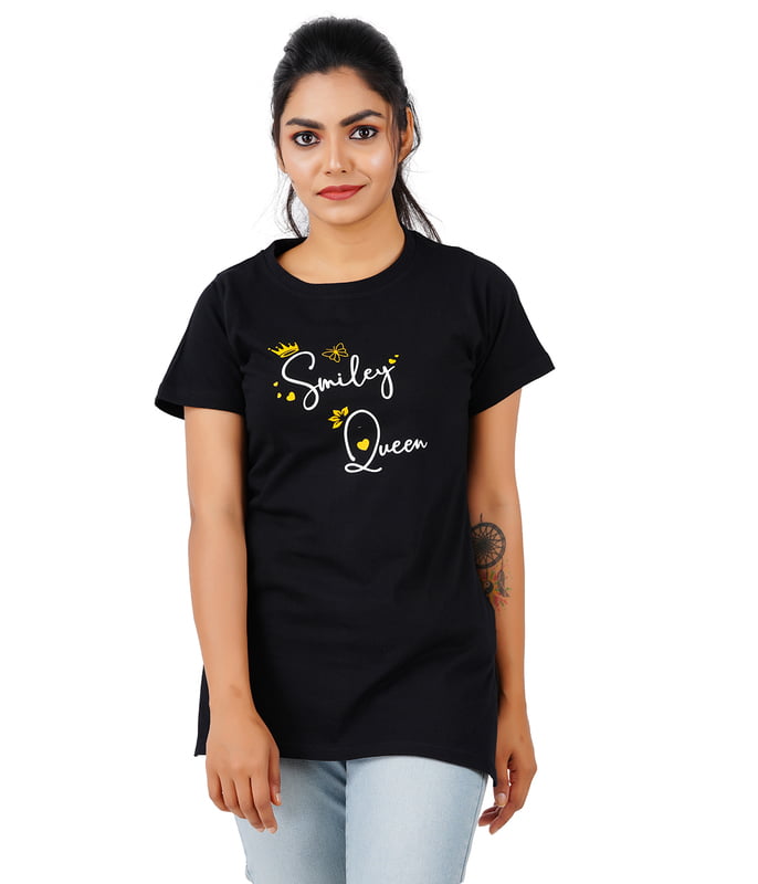 600x600 (51) Printed Regular Fit T Shirt -Black - Image 2